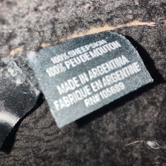 Suede shearling brown coat jacket sheepskin Pasha & Jo Small fur collar - Picture 6 of 9